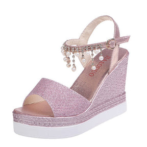 High-heeled platform sandals