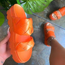 Women's Shoes With A Woven Platform Sole And A Pedal Platform Sandals And Slippers