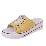 Thick bottom white shoes casual increase lazy word drag - Dazpy