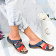 Sweet Color Matching Flowers Women's Sandals Fish Mouth  Toe Shoes - Dazpy