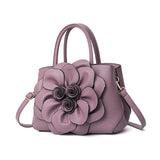 PU leather flower portable shoulder bag - Dazpy