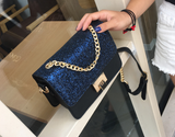 Women's Tote Bag Fashion Sequined Small Square Lady PU Fashion Hand bag - Dazpy