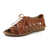 Roman style foreign trade lace-up flat sandals - Dazpy