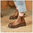 Retro Short Tube Soft Leather Booties Women Chimney