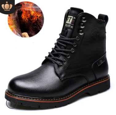 2021 autumn men's casual Martin boots men's plus velvet boots, Europe and the United States men's shoes fashion military boots - Dazpy