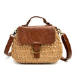 Antique straw woven bag messenger beach bag - Dazpy