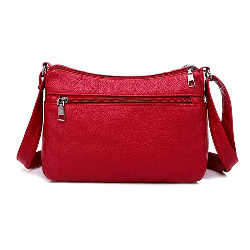 Fashion Women Soft Leather Shoulder Bag - Dazpy