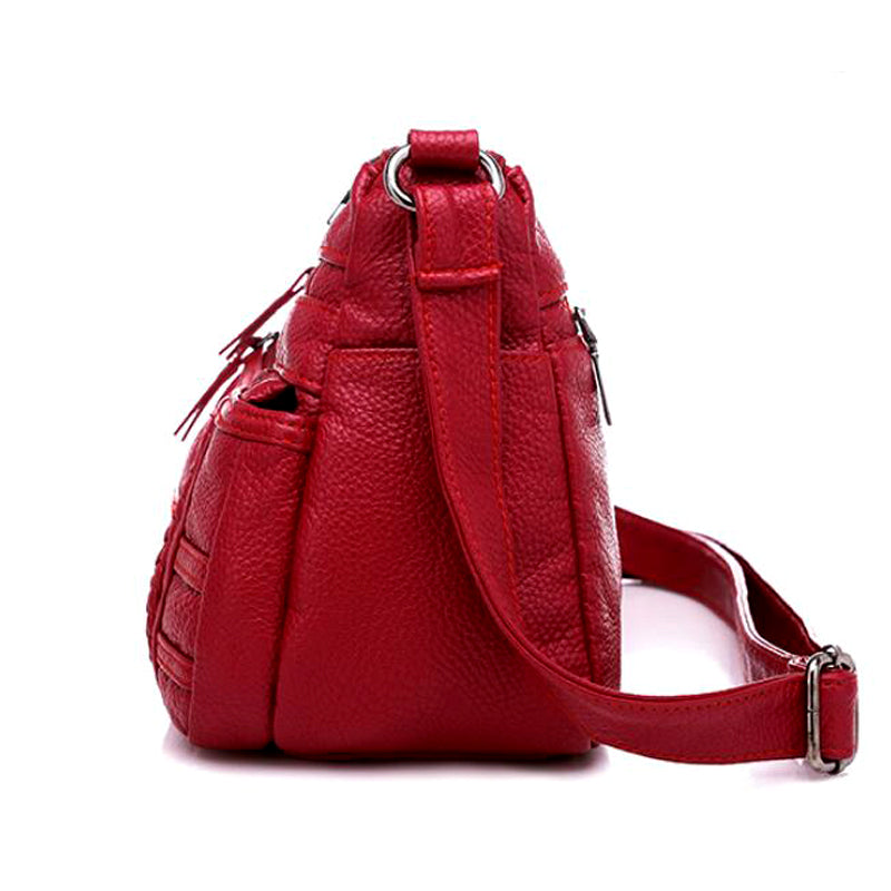 Fashion Women Soft Leather Shoulder Bag - Dazpy