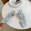 Thin belt thick heel female sandals