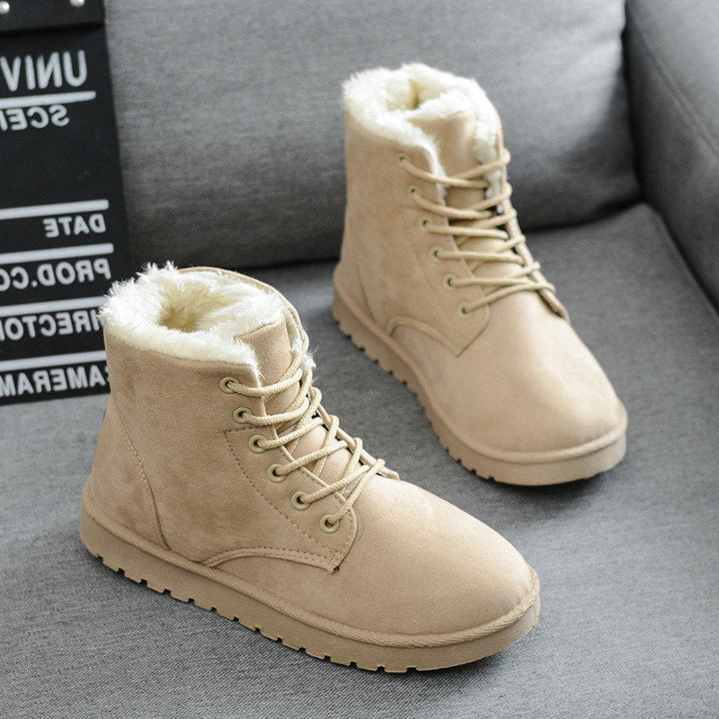 Snow boots with short tube plus velvet booties - Dazpy