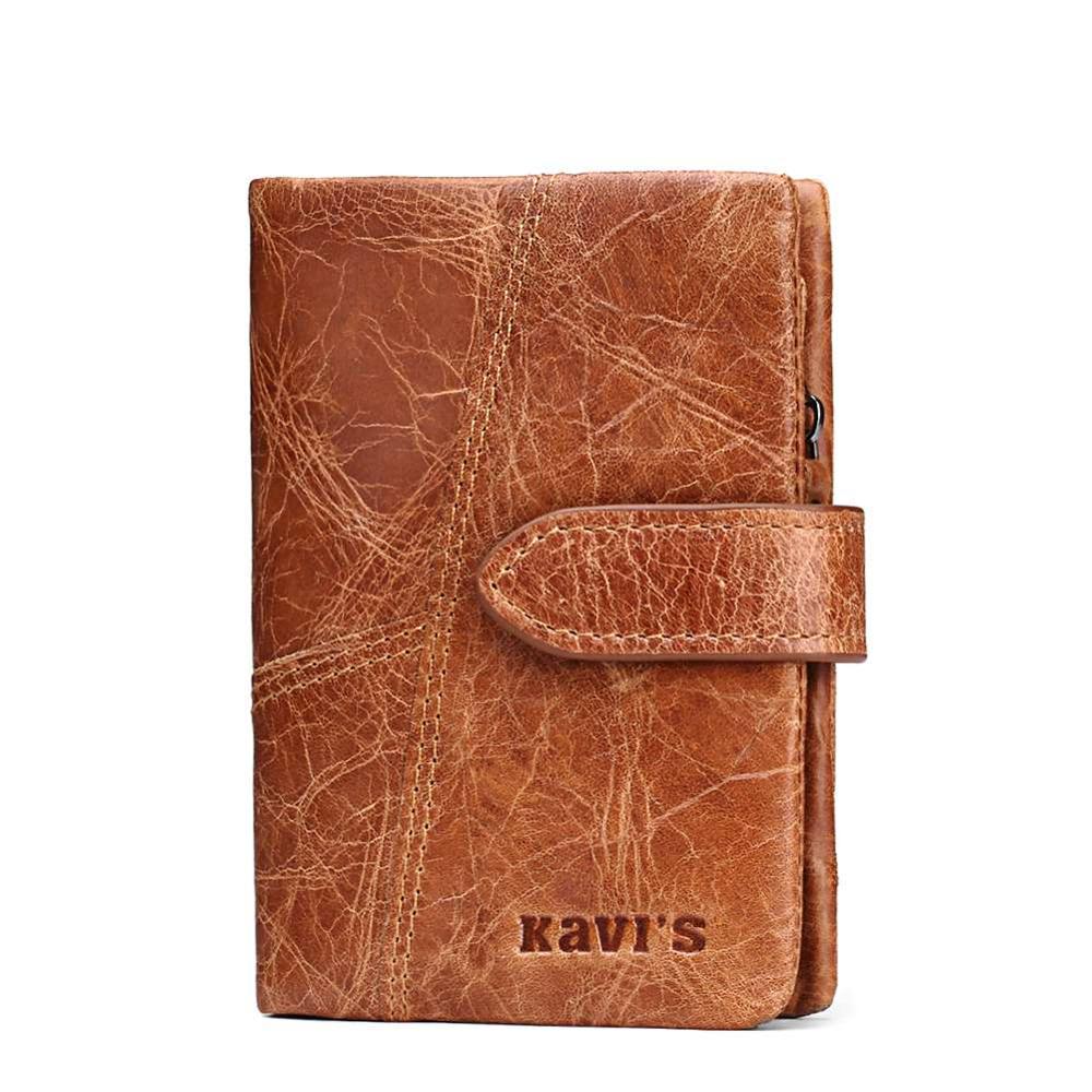 KAVIS Genuine Leather Women Wallet Female Long Clutch Lady Walet Portomonee Rfid Luxury Brand Money Bag Magic Zipper Coin Purse - Dazpy