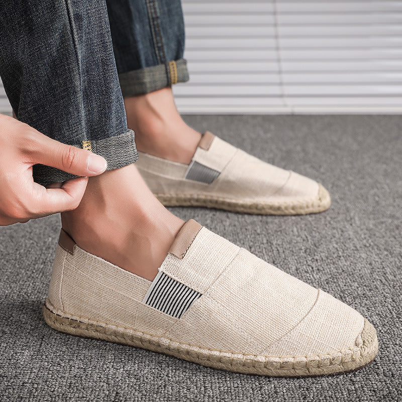 Handmade straw shoes canvas shoes - Dazpy