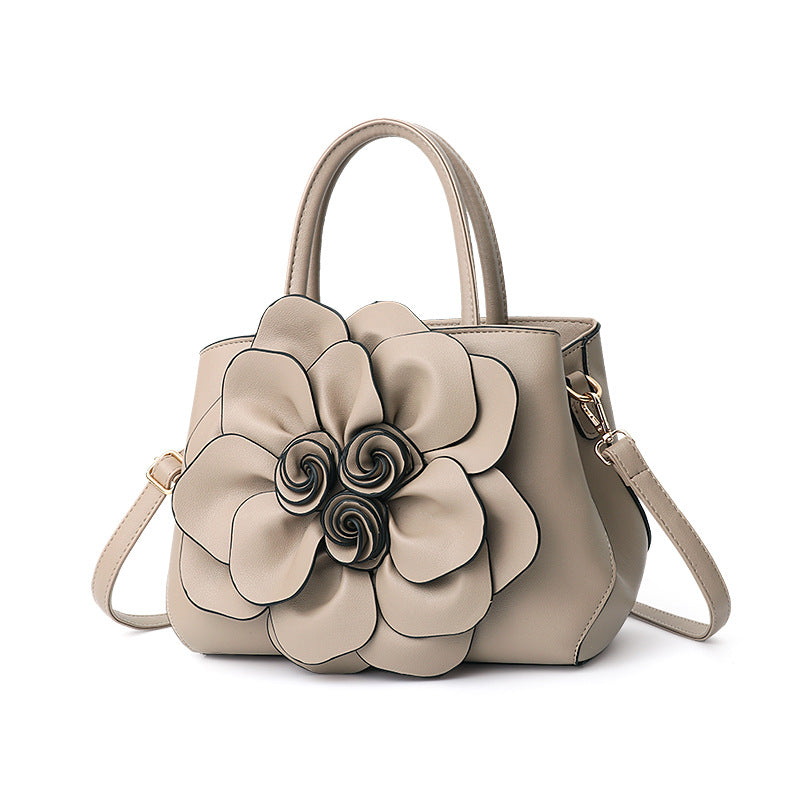 PU leather flower portable shoulder bag - Dazpy