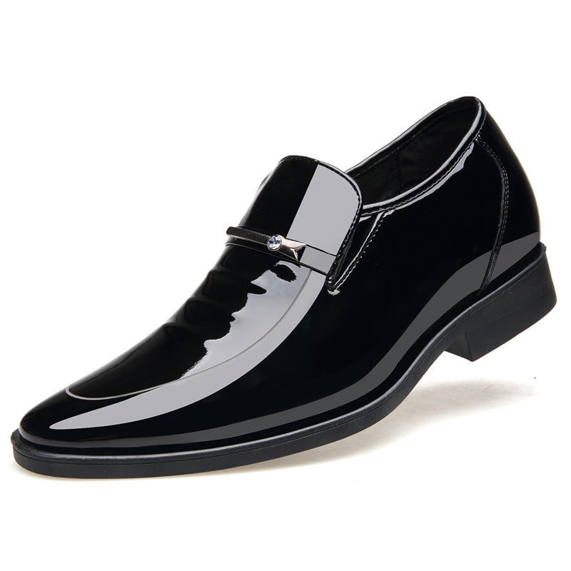 Formal bright leather invisible increase men's shoes - Dazpy