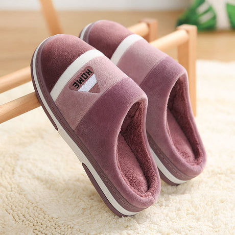 Thick Bottom Plus Velvet Non-Slip Plush Cotton Slippers For Men - Dazpy