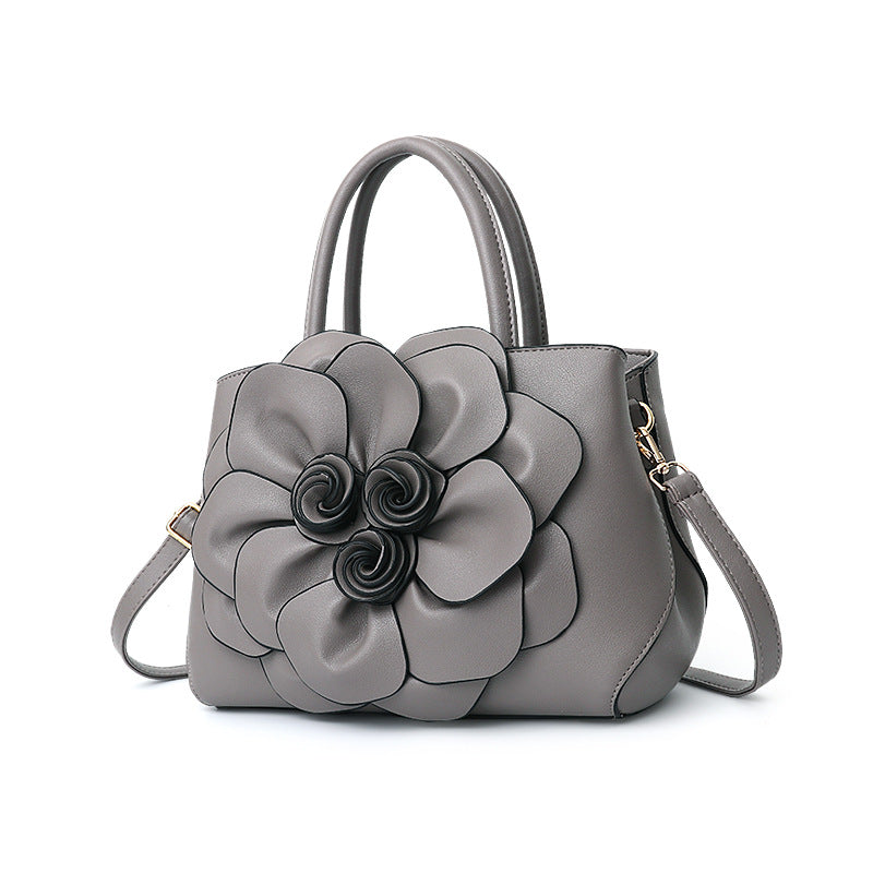 PU leather flower portable shoulder bag - Dazpy