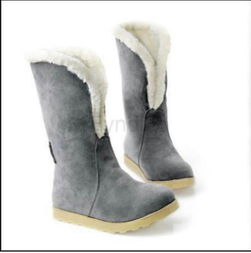 Autumn and winter cold and warm West Shi velvet two kinds of wearing lamb hair flat snow boots boots - Dazpy