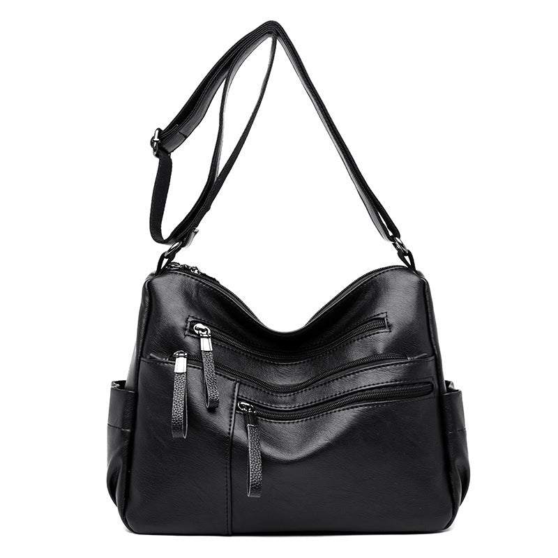 Casual soft leather diagonal bag - Dazpy