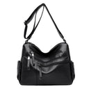 Casual soft leather diagonal bag