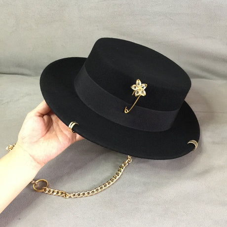 Female retro black top hat - Dazpy