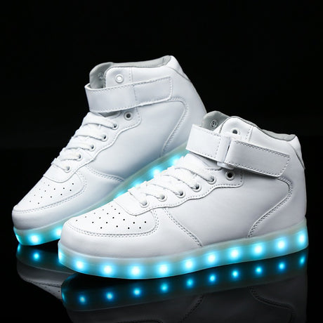 Usb Rechargeable Men's And Women's Light Shoes High Top Luminous Shoes - Dazpy