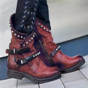 Studded side zipper Martin boots