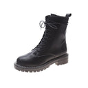 Low-heeled thick heel and fleece short boots