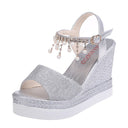 High-heeled platform sandals