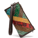 Soft leather stitching embossed clutch envelope