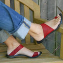 Women's Flat Sandals With Open Toe Metal Trim