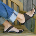 Women's Flat Sandals With Open Toe Metal Trim