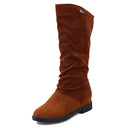 Pure Color Inner Heightening And Fleece Boots