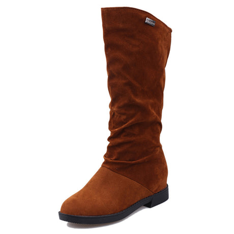 Pure Color Inner Heightening And Fleece Boots - Dazpy