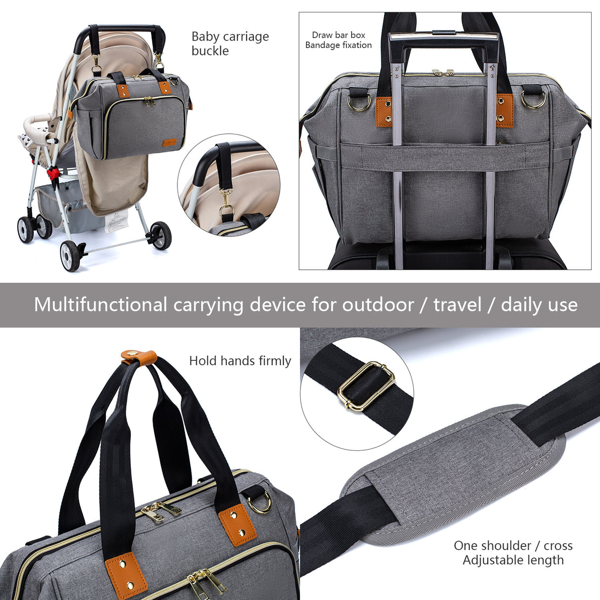 Multifunctional And Large-Capacity Go-Out Mother And Baby Bag - Dazpy