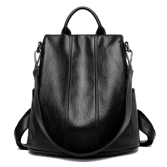 All-match Leather Soft Leather Anti-theft Multifunctional Backpack - Dazpy