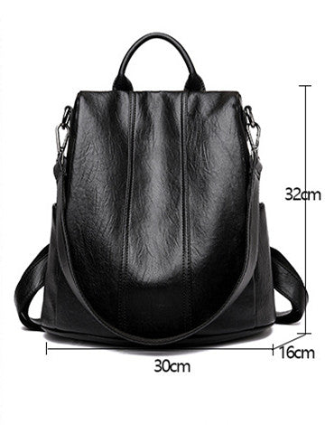 All-match Leather Soft Leather Anti-theft Multifunctional Backpack - Dazpy