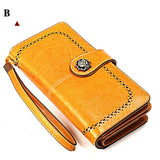 Ladies Wallet Long Cowhide Soft Leather - Dazpy