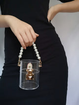 New Pearl Portable Transparent Acrylic Bucket Bag - Dazpy