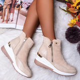 Slope-heel Snow Boots Thick-soled Plus Fleece Cotton Shoes - Dazpy