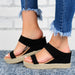 Wedge Heel Casual Sandals Hollow Platform Slippers - Dazpy