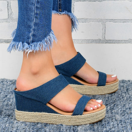 Wedge Heel Casual Sandals Hollow Platform Slippers - Dazpy