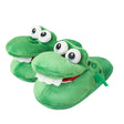 Crocodile Cotton Slippers Mouth Will Move Plush Cute Funny Indoor Winter Couple Soft bottom Plush Toys Indoor Slippers - Dazpy