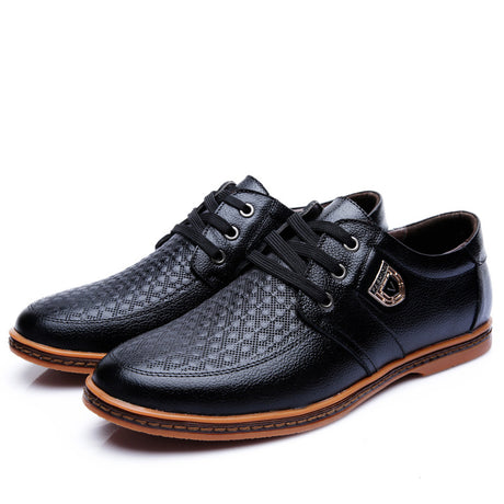 Men's Casual Leather Shoes Business Soft Sole Round Toe - Dazpy