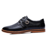 Men's Casual Leather Shoes Business Soft Sole Round Toe - Dazpy