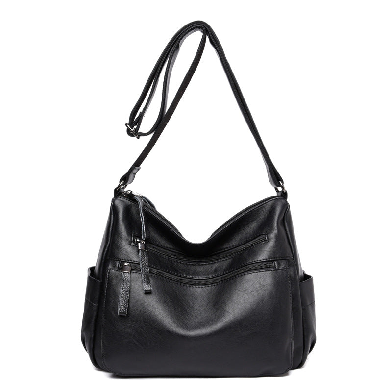 Middle-aged And Elderly Women's Bag Soft Leather Fashion Portable Mother Bag - Dazpy