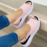 Fish-mouth Flat-heel Buckle Low-top Solid Color Shoes - Dazpy