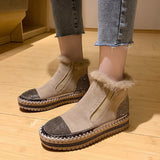 Autumn And Winter Fashion Rhinestone And Velvet Warm Snow Boots - Dazpy