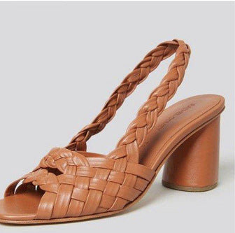 Summer Sandals Women's Open Toe Cross Braided Buckle With Hollow High Heels - Dazpy