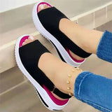 Fish Mouth Sandal Female One Word Buckle Thick Base Wedge Heel Cool - Dazpy