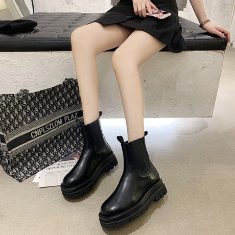 All-match Thick-heeled Thick-soled Mid-tube Boots Boots - Dazpy